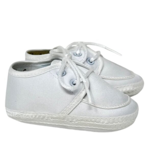 Little Thing's Mean a Lot Christening shoes Newborn matte satin Size 2 - Picture 1 of 6